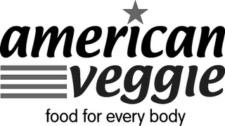 AMERICAN VEGGIE FOOD FOR EVERY BODY logo