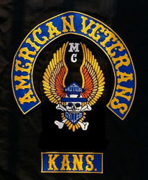 AMERICAN VETERANS MC MOTOR CYCLE KANS. logo