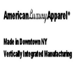 AMERICANLUXURYAPPAREL MADE IN DOWNTOWN NY VERTICALLY INTEGRATED MANUFACTURING logo