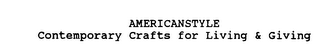 AMERICANSTYLE CONTEMPORARY CRAFTS FOR LIVING & GIVING logo