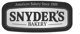 AMERICA'S BAKERY SINCE 1909 SNYDER'S BAKERY logo
