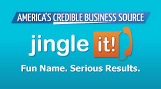 AMERICAS CREDIBLE BUSINESS SOURCE JINGLE IT! FUN NAME. SERIOUS RESULTS. logo