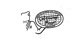 AMERICA'S FAVORITE FAST FOOD MADE C'EST GOURMET PIZZA! EXCITING!! logo