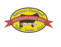 AMERICA'S HEARTLAND PREMIUM AGED BEEF GUARANTEED TASTY - TENDER - JUICY logo