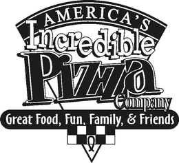 AMERICA'S INCREDIBLE PIZZA COMPANY GREAT FOOD, FUN, FAMILY, & FRIENDS logo