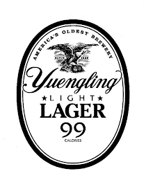 AMERICA'S OLDEST BREWERY SINCE 1829 YUENGLING LIGHT LAGER 99 CALORIES logo