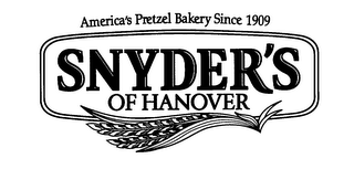 AMERICA'S PRETZEL BAKERY SINCE 1909 SNYDER'S OF HANOVER logo