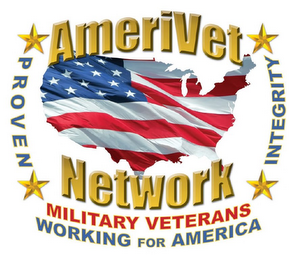 AMERIVET NETWORK PROVEN INTEGRITY MILITARY VETERANS WORKING FOR AMERICA logo