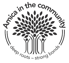 AMICA IN THE COMMUNITY DEEP ROOTS - STRONG BONDS logo
