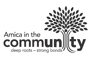 AMICA IN THE COMMUNITY DEEP ROOTS - STRONG BONDS logo