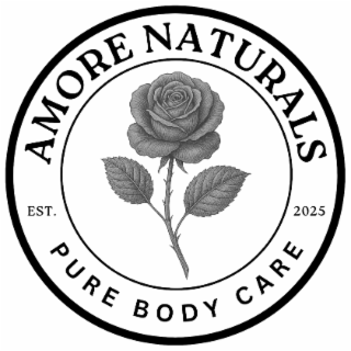 AMORE NATURALS EST. 2025 PURE BODY CARE logo