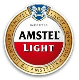 AMSTEL LIGHT IMPORTED · AMSTEL · BROUWERIJ B.V. AMSTERDAM HOLLAND LAGER A logo