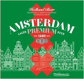 AMSTERDAM LAGER PREMIUM BEER ESTD 1680 ESTD logo