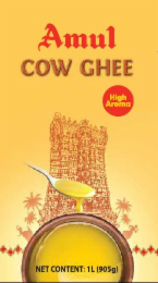 AMUL COW GHEE HIGH AROMA NET CONTENT: 1L (905G) logo