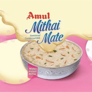 AMUL MITHAI MATE SWEETENED CONDENSED MILK MAKES INSTANT MITHAI logo