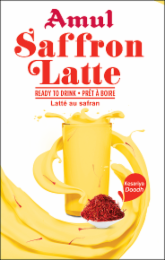 AMUL SAFFRON LATTE READY TO DRINK PRÊT À BOIRE LATTÉ AU SAFRAN KESARIYA DOODH logo