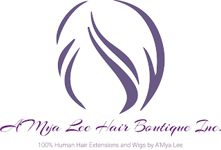 A'MYA LEE HAIR BOUTIQUE INC. 100% HUMANHAIR EXTENSIONS AND WIGS BY A'MYA LEE logo
