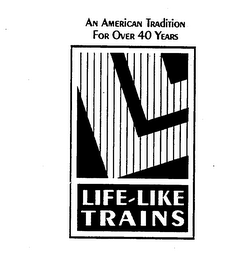 AN AMERICAN TRADITION FOR OVER 40 YEARSLIFE-LIKE TRAINS logo