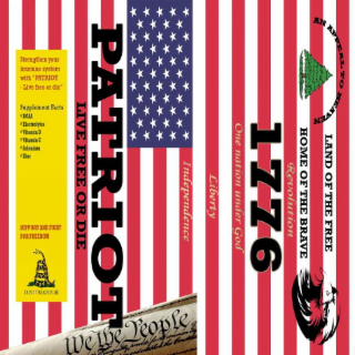 AN APPEAL TO HEAVEN LAND OF THE FREE HOME OF THE BRAVE REVOLUTION 1776 ONE NATION UNDER GOD LIBERTY INDEPENDENCE PATRIOT LIVE FREE OR DIE STRENGTHEN YOUR IMMUNE SYSTEM WITH "PATRIOT" LIVE FREE OR DIE" SUPPLEMENT FACTS BCAA ELECTROLYTES VITAMIN D VITAMIN C SELENIUM ZINC SUPPORT AND FIGHT FOR FREEDOM DON'T TREAD ON ME WE THE PEOPLE logo