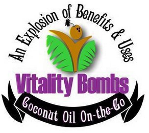 AN EXPLOSION OF BENEFITS & USES VITALITY BOMBS COCONUT OIL ON-THE-GO logo