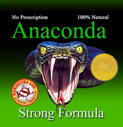 ANACONDA STRONG FORMULA NO PRESCRIPTION 100% NATURAL KAMASUTRA LAB AUTHENTIC PRODUCTS KSL 100% GUARANTEED logo