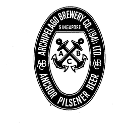 ANCHOR PILSENER BEER ACB ARCHIPELAGO BREWERY CO.(1941)LTD.ACB SINGAPORE ACB logo