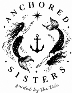 ANCHORED SISTERS GUIDED BY THE TIDE logo