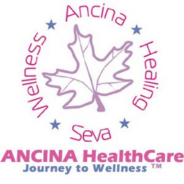 ANCINA HEALTHCARE JOURNEY TO WELLNESS ANCINA HEALING SEVA WELLNESS logo