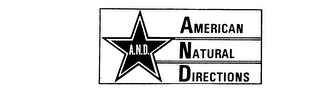 A.N.D. AMERICAN NATURAL DIRECTIONS logo