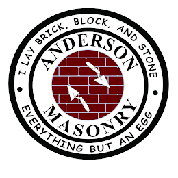 ANDERSON MASONRY ·I LAY BRICK, BLOCK, AND STONE· EVERYTHING BUT AN EGG logo