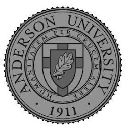 · ANDERSON UNIVERSITY · 1911 HUMANITATEM PER CRUCEM ALERE logo
