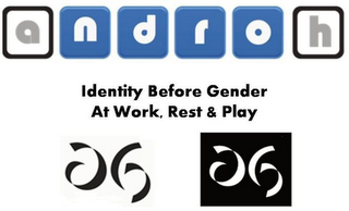 ANDROH IDENTITY BEFORE GENDER AT WORK, REST & PLAY logo