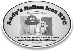 ANDY'S ITALIAN ICES NYC AND ESPRESSO BAR REAL GOURMET ITALIAN ICES ON WHEELS WWW.ANDYSITALIANICESNYC.COM EST.2009 logo