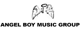 ANGEL BOY MUSIC GROUP. ANGEL WINGS. MUSICAL NOTE. HALO. logo