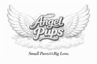 ANGEL PUPS SMALL PAWS.  BIG LOVE. logo