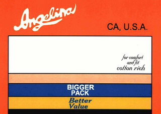 ANGELINA CA, U.S.A. FOR COMFORT AND FIT COTTON RICH BIGGER PACK BETTER VALUE logo