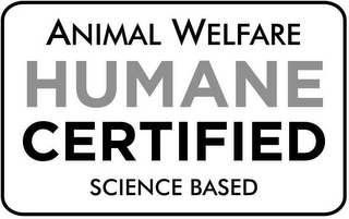 ANIMAL WELFARE HUMANE CERTIFIED SCIENCE BASED logo