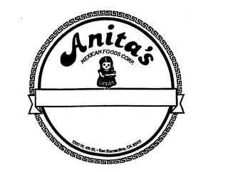 ANITA'S MEXICAN FOODS CORP. 1390 W. 4TH ST. SAN BERNARDINO, CA 92411 logo