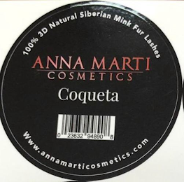 ANNA MARTI UNDERSCORE COSMETICS COQUETA 100% 3D NATURAL SIBERIAN MINK FUR LASHES WWW.ANNAMARTICOSMETICS.COM logo