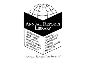 ANNUAL REPORTS LIBRARY "ANNUAL REPORTS ARE FOREVER" CORPORATIONS FOUNDATIONS PARTNERSHIPS TRUSTS & FUNDS BANKS & CO-OPS GOVERNMENTS RESEARCH DUE DILIGENCE COMPARISONS ANALYSIS TRENDS & ISSUES AESTHETICS logo