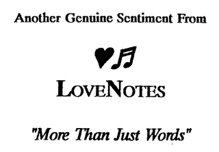 ANOTHER GENUINE SENTIMENT FROM LOVENOTES "MORE THAN JUST WORDS" logo