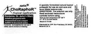 ANTA CHORAPHOR TOPICAL APPLICATION logo