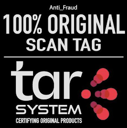 ANTI_FRAUD 100% ORIGINAL SCAN TAG TAR SYSTEM CERTIFYING ORIGINAL PRODUCTS logo
