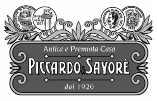 ANTICA E PREMIATA CASA PICCARDO & SAVORÈ DAL 1920 ESPOSIZIONE DI ROMA 1923 ESPOSIZ DI VENEZIA 1923 ESPOSIZIONE DI MILANO 1923 ZIONE DI TORINO 1923 logo
