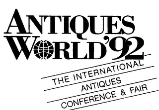 ANTIQUES WORLD'92 THE INTERNATIONAL ANTIQUES CONFERENCE & FAIR logo