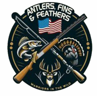 ANTLERS, FINS & FEATHERS WARRIORS IN THE WILD logo