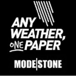ANY WEATHER, ONE PAPER MODE|STONE logo