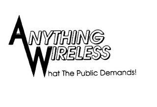 ANYTHING WIRELESS WHAT THE PUBLIC DEMANDS logo