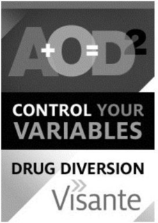 A+O=D2 CONTROL YOUR VARIABLES DRUG DIVERSION VISANTE logo