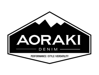 AORAKI DENIM PERFORMANCE STYLE VERSATILITY logo